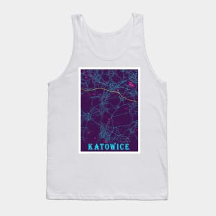 Katowice Neon City Map Tank Top